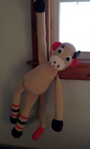 hanging crochet monkey