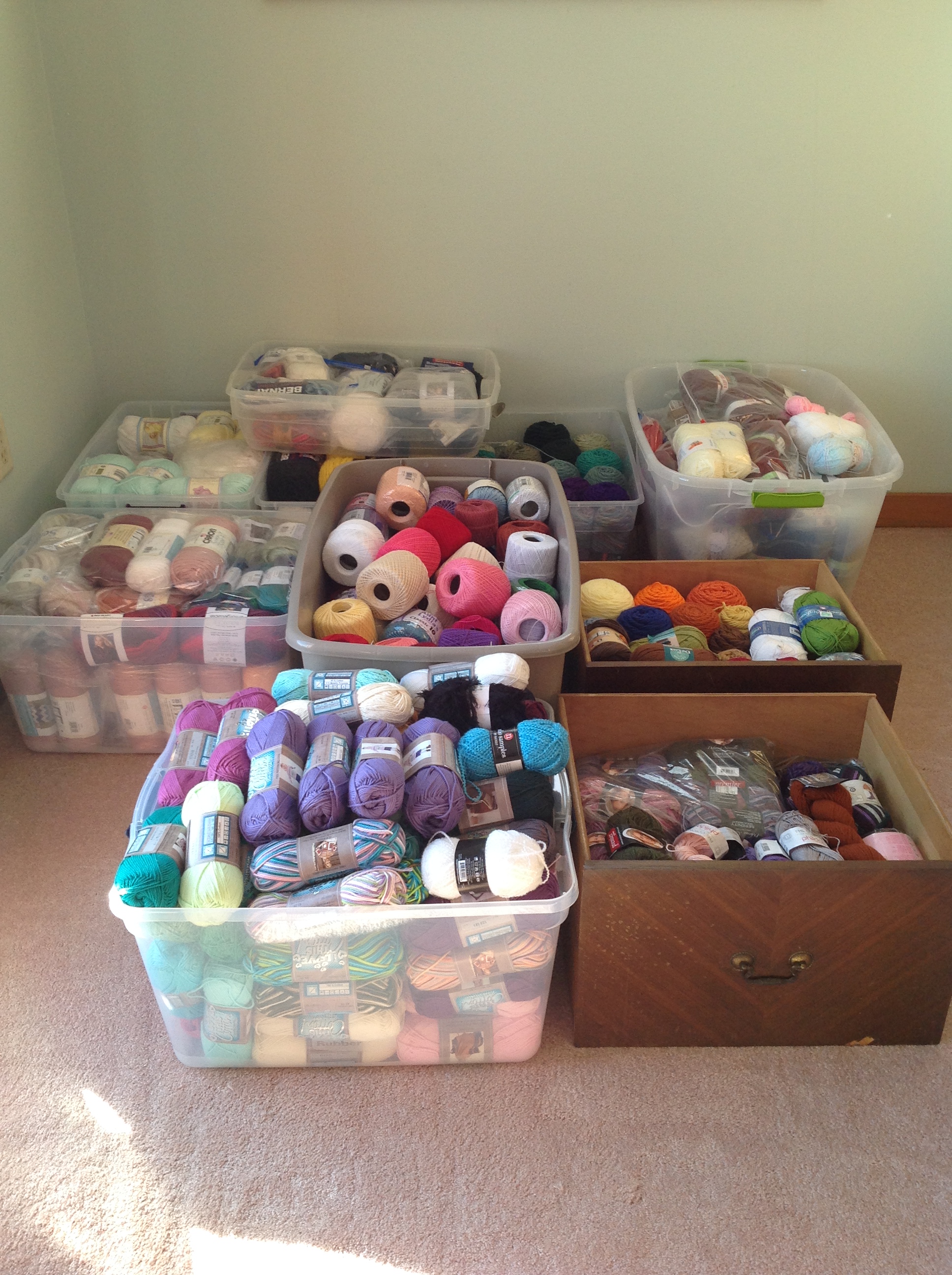yarn in totes