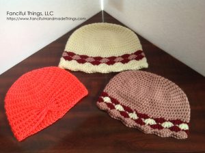 crochet hats in need of blocking